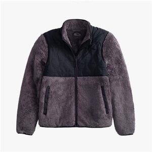Women’s Black and Gray Quilted Teddy Jacket